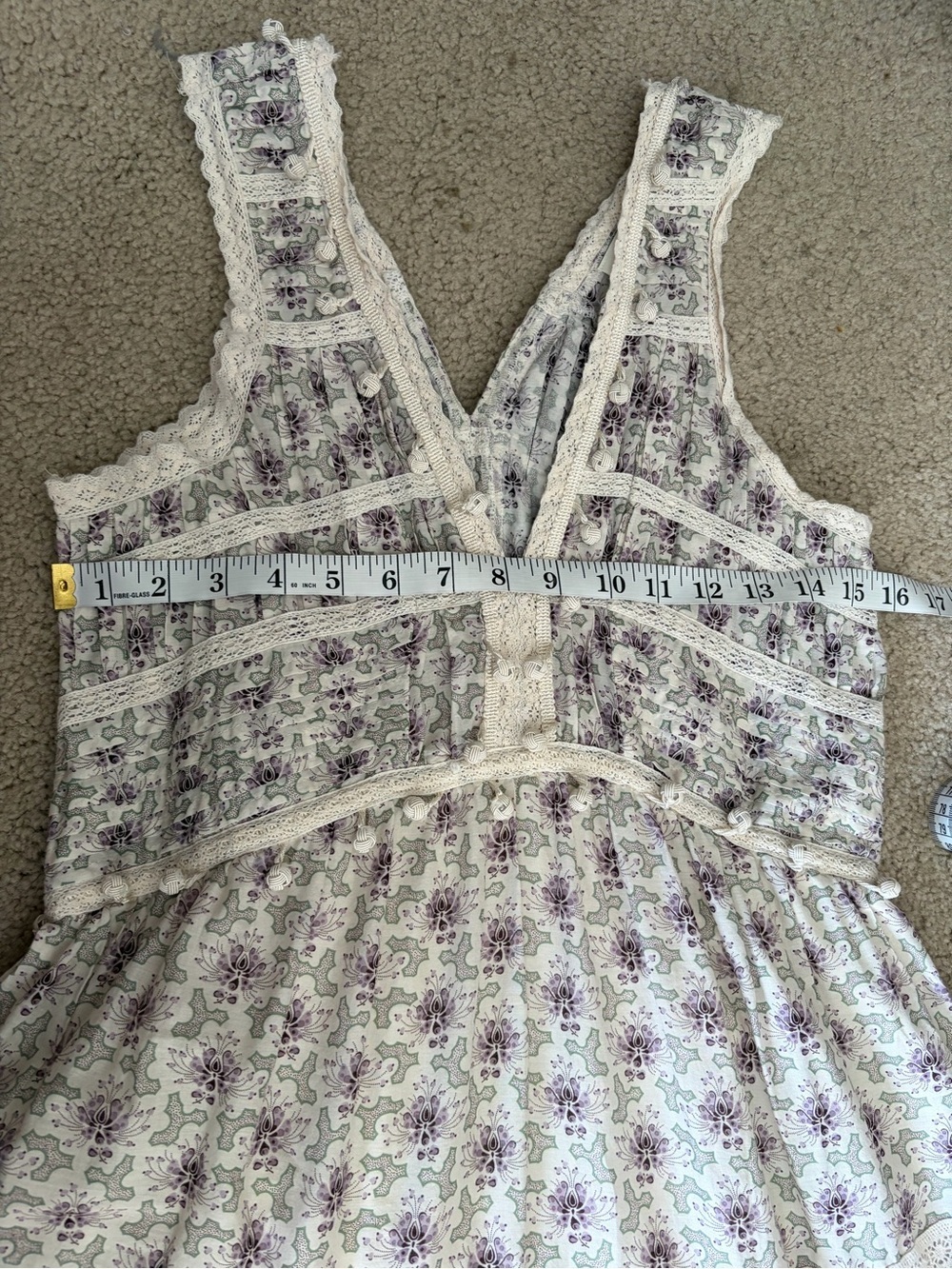 Sea New York NYC Yvonne tiered lace romantic boho mini bohemian dress size small - Picture 14 of 16
